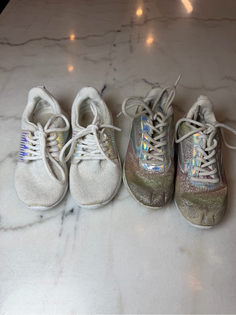 The Children's Place White Sneakers with Iridescent Accents